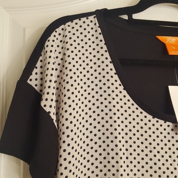 Joe Fresh Black White Polka Dot Blouse Sheer NEW - Picture 4 of 5
